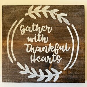 Wood Fall Sign with White lettering